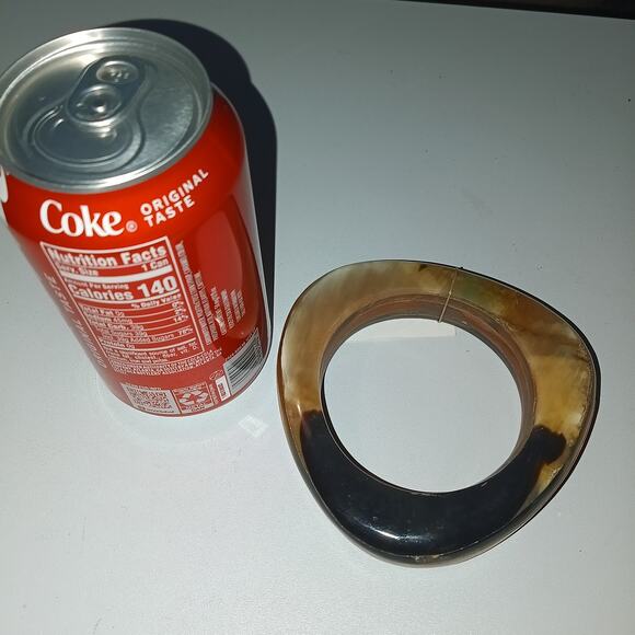 Iris Apfel & Bajalia Triangular Horn & Wood Bangle Bracelet - Picture 5 of 6